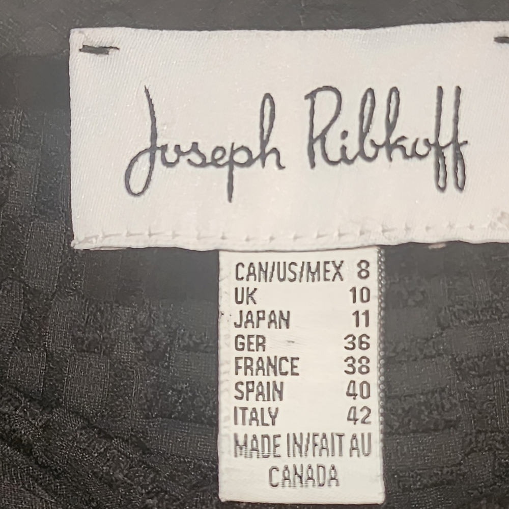 Joseph Ribkoff Jacquard Pants Size 8 Black Charcoal Front Zip No Pockets VGUC - Picture 7 of 11